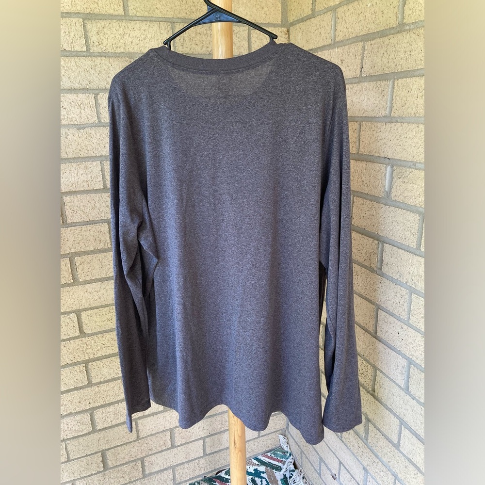NBA Nets NY Basketball Heather Grey Long Sleeve Performance Nike Dry Anti Odor - Picture 6 of 11